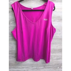 Fila Sport Tank Top Women's PLus Size 2X XX V Neck Sleeveless Pink Athletic Wear